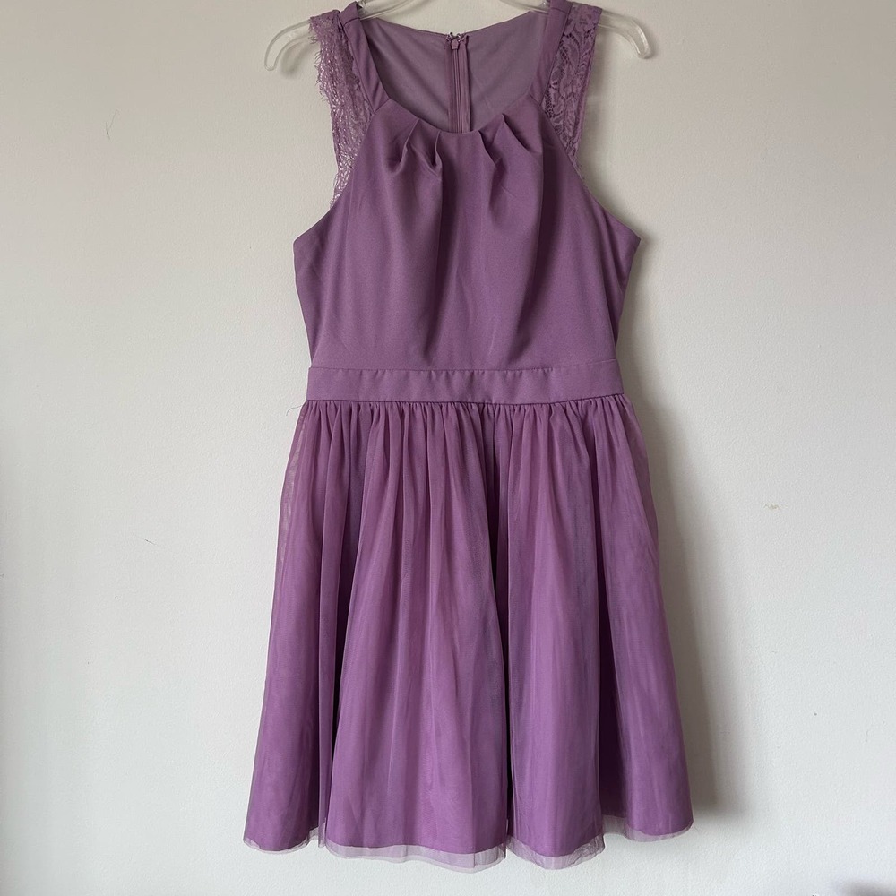 Prom Girl Lace Detail Purple Dress